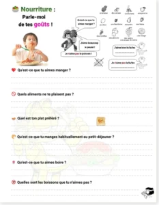 Read more about the article French Food Preferences Worksheet – Parle-moi de tes goûts