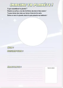 Read more about the article French Creative Writing Worksheet: Imagine Your Planet