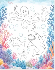 Read more about the article Shark vs Octopus Tracing Worksheet for Kids – Free PDF