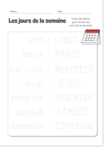 Read more about the article French Days of the Week Worksheets: 3 Printable Activities (with free PDF)
