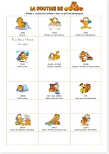 Read more about the article French Written Expression – Free Worksheet: Garfield’s Routine