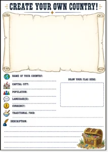 Read more about the article Create Your Own Country (Free Worksheet) – English Writing Activity