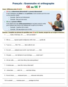 Read more about the article French Grammar Worksheet: CE or SE? – Free PDF + Premium DOCX