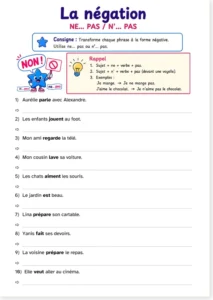 Read more about the article French Negative Sentences Worksheets – A1, A2 and A2-B1 Grammar Practice