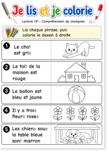 Read more about the article Read and Color – French Reading Comprehension Worksheet