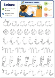 Read more about the article French Cursive Handwriting Worksheets (Free PDFs) – Trace the Letters