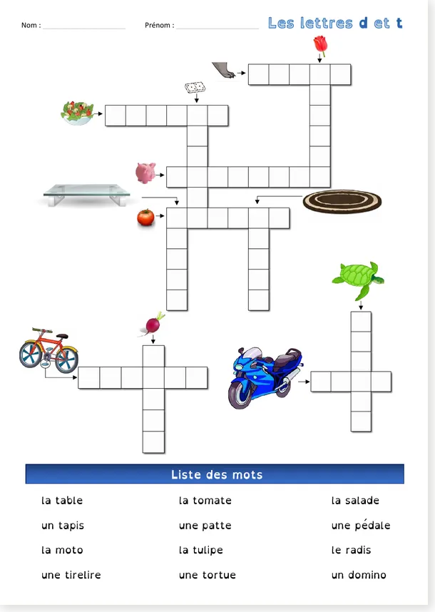 Read more about the article 4 French Crossword Puzzles for Grade 1-2 / CP-CE1 – Simple Sounds and Syllables