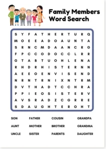 Read more about the article Free Family Members Word Search Worksheet – Printable PDF