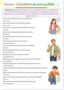 Read more about the article French B1 personality adjectives worksheets (with free PDF)