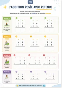 Read more about the article Grade 2 Addition with Regrouping Worksheet in French