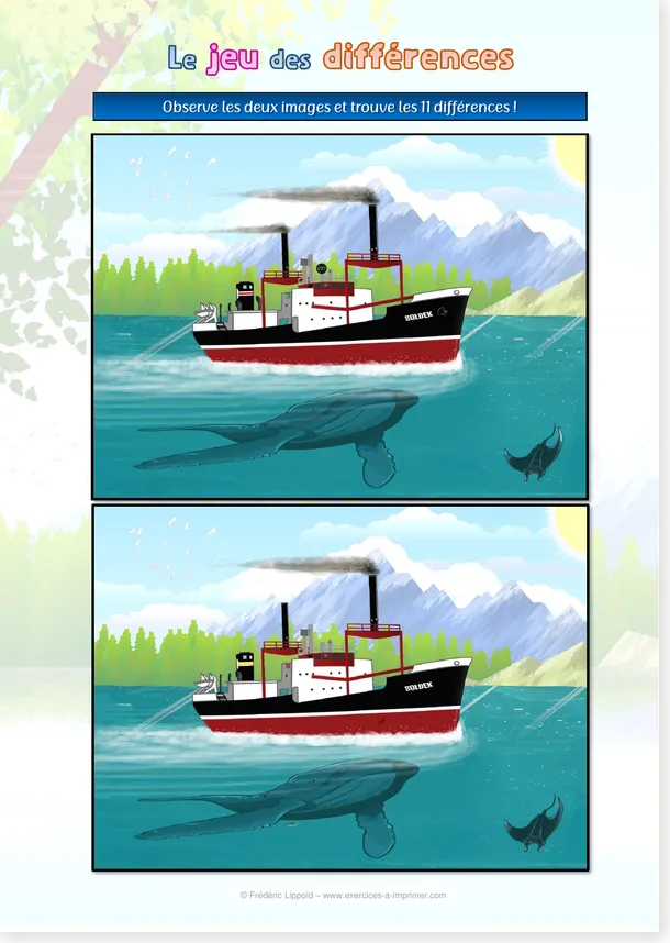 Read more about the article Boat Spot the Difference Worksheet – Find the 11 Differences