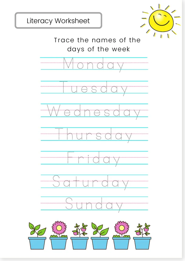 Read more about the article Days of the Week Worksheets – Free Cut and Paste PDF + Tracing