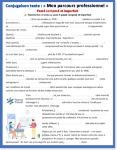 Read more about the article French Passé Composé and Imparfait Worksheet – My Professional Background