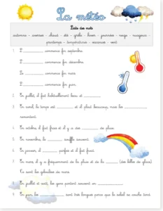 Read more about the article French Fill-in-the-Blanks A1 – Weather and Post Office PDFs