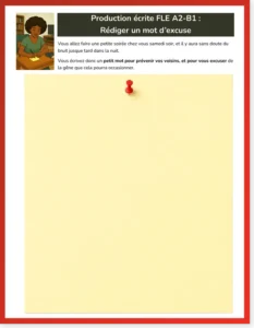 Read more about the article French Writing Worksheet: Write an Apology Note