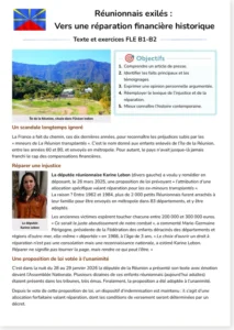 Read more about the article Exiled Réunion Islanders – French B1-B2 Reading Worksheet