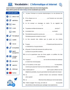 Read more about the article French Computer and Internet Vocabulary Worksheet (PDF + DOCX)