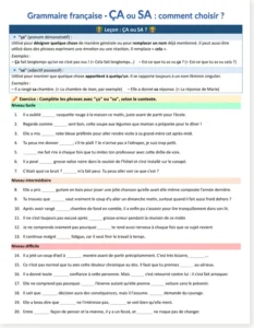 Read more about the article Ça or Sa? – French Grammar Worksheet with Answer Key (Free PDF)