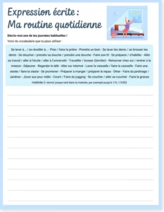 Read more about the article French Daily Routine Writing Worksheet – A1-A2 PDF and DOCX