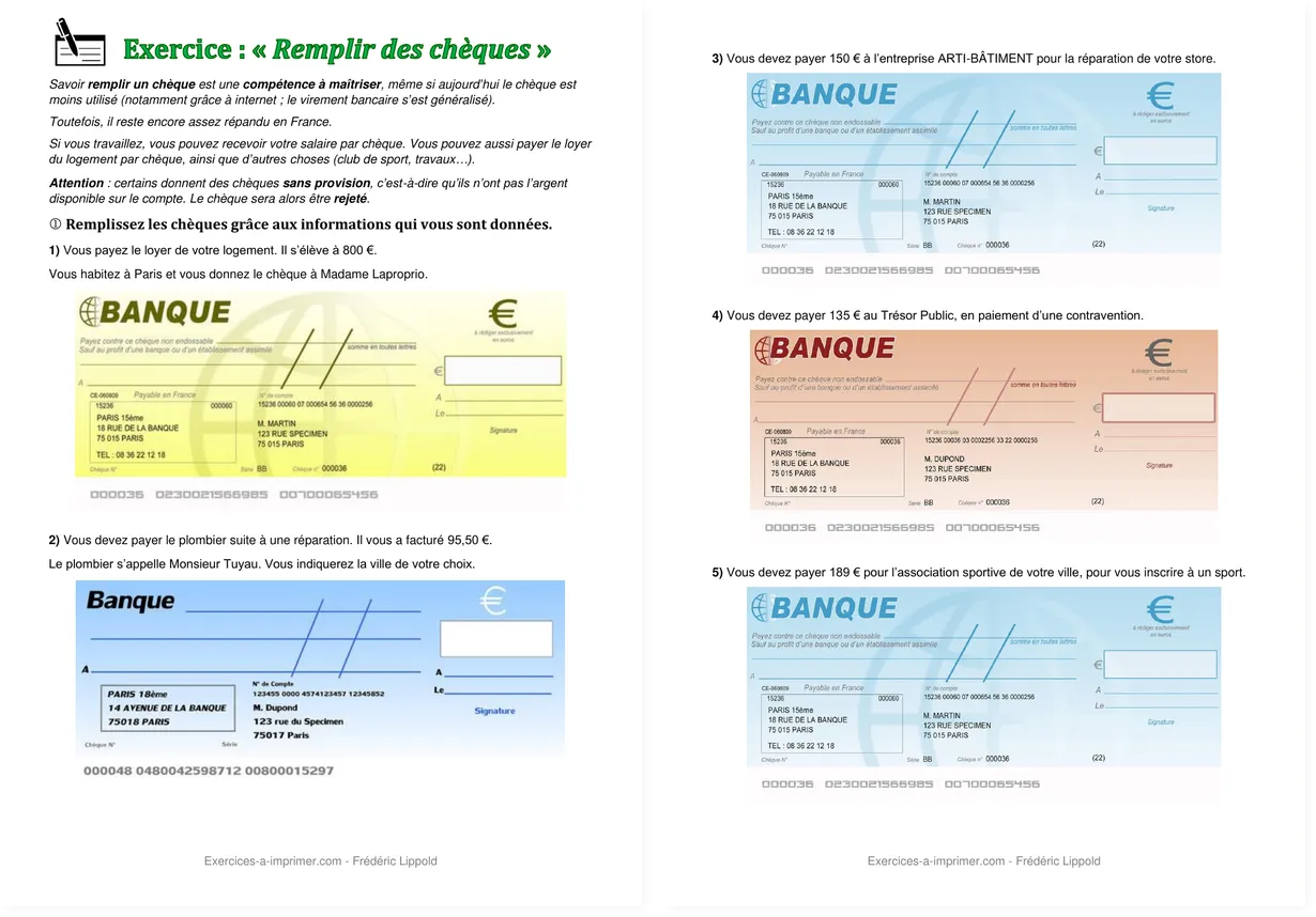Preview of the older free version: checks to complete