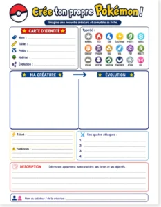 Read more about the article Crée ton Pokémon (Create your Pokémon) – French Creative Writing Activity