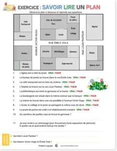 Read more about the article French Map-Reading Worksheet – Savoir Lire un Plan (A1-A2) – Free PDF