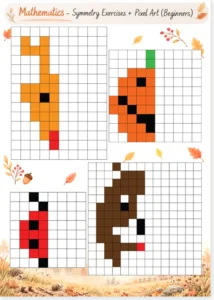 Read more about the article Pixel Art Symmetry Worksheet – Fall & Winter Math (with free PDF)