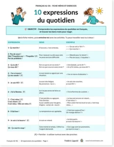 Read more about the article Everyday French Expressions: 3 Worksheets for A2–B1 (with free PDF)
