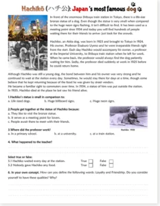 Read more about the article Hachiko Reading Comprehension Worksheet – Japan’s Dog (Free PDF)