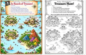 Read more about the article Treasure Hunt – English Worksheet – Follow the Directions (Free PDF)