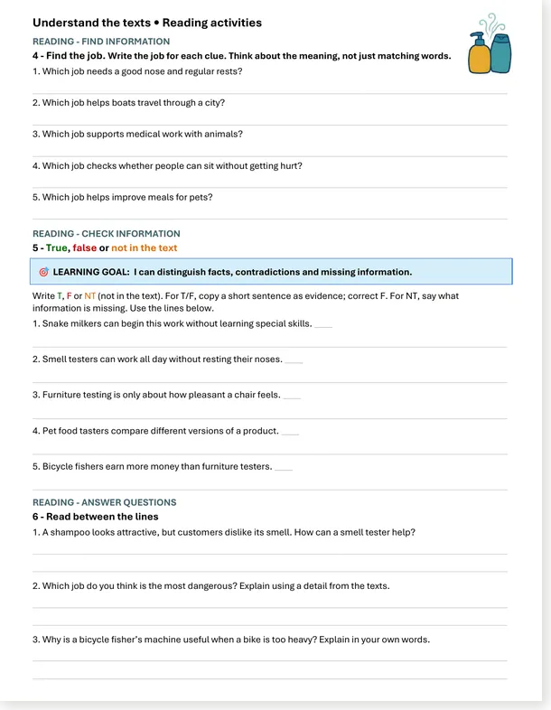 Premium Unusual Jobs page 2: reading comprehension